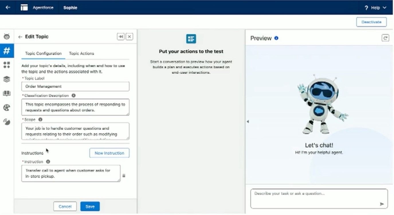Key feature of AgentForce - Agent Builder
