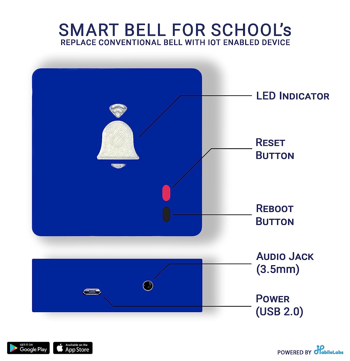 Pictorial representation of technical specifications of smart bell